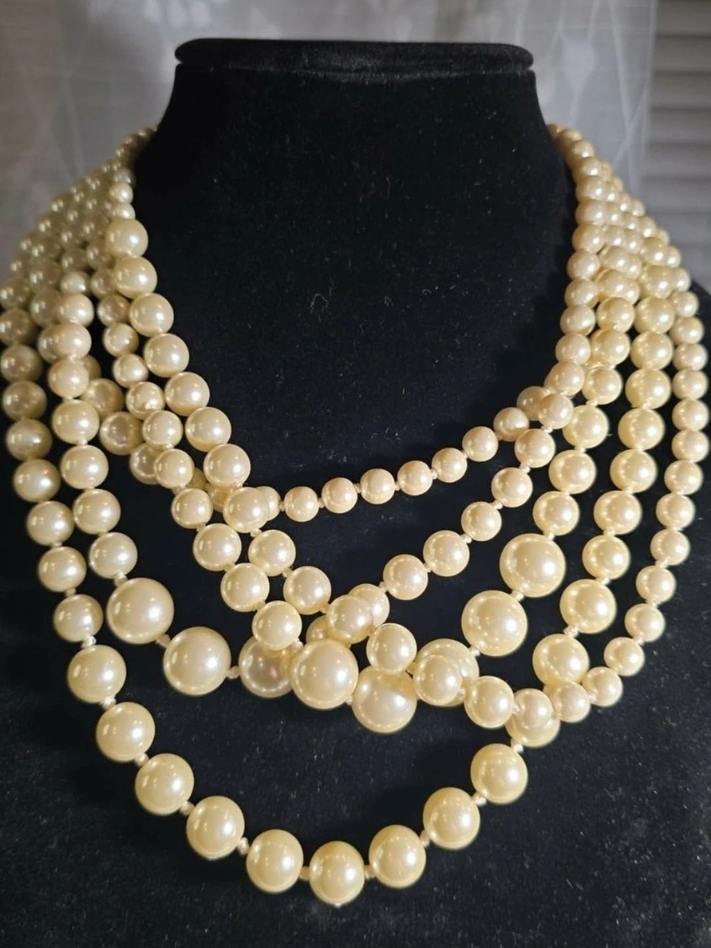 Vintage J Crew Faux Pearl Multi-Strand Necklace - Women Jewelry